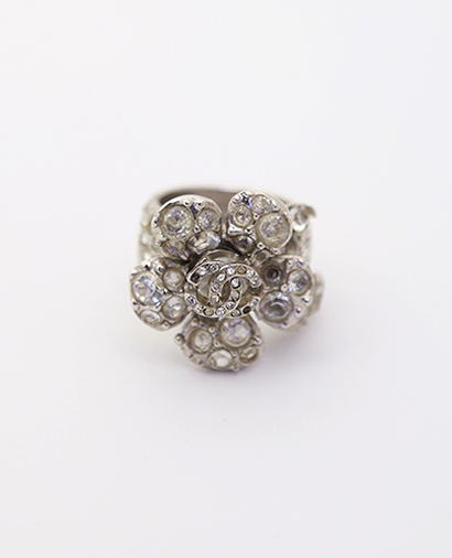 Chanel Crystal CC Flower Ring, front view