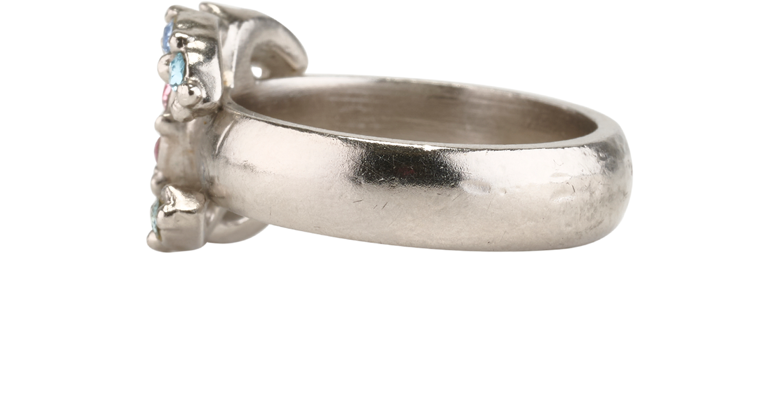 Chanel 16B Embellished CC Ring, &pound;150, Jewellery, Silver, Brass, Bottom view