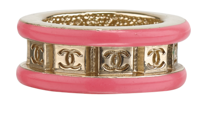 Chanel B24 CC Ring, &pound;350, Jewellery, Gold/Pink, Brass, Front view
