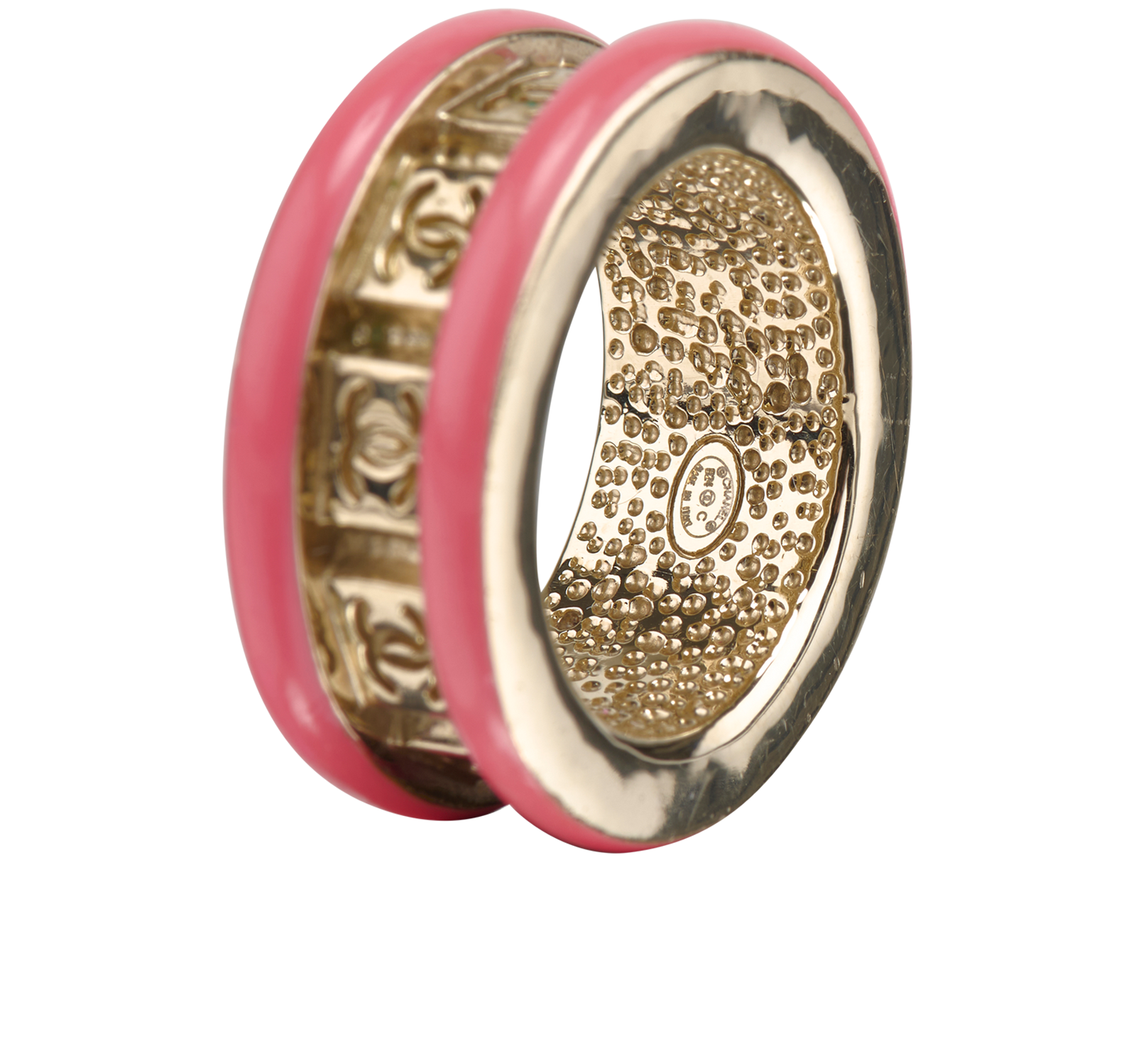 Chanel B24 CC Ring, &pound;350, Jewellery, Gold/Pink, Brass, Other view