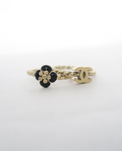 Chanel Camelia and CC Ring Set, front view