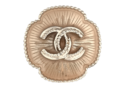 Chanel B15B CC Camellia Ring, &pound;350, Jewellery, Beige/Silver, Brass, Front view