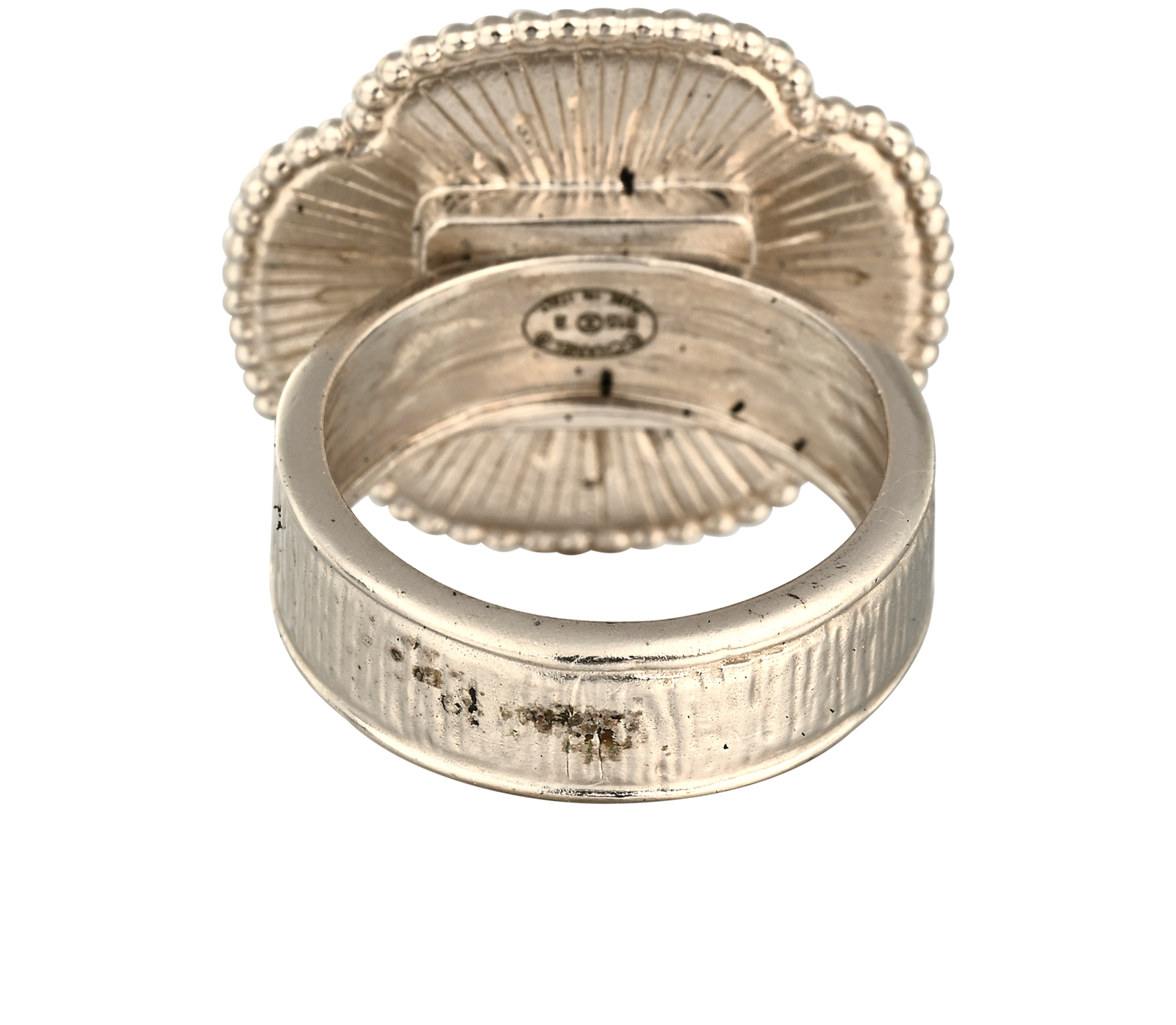 Chanel B15B CC Camellia Ring, &pound;350, Jewellery, Beige/Silver, Brass, Back view