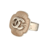 Chanel B15B CC Camellia Ring, &pound;350, Jewellery, Beige/Silver, Brass, Side view
