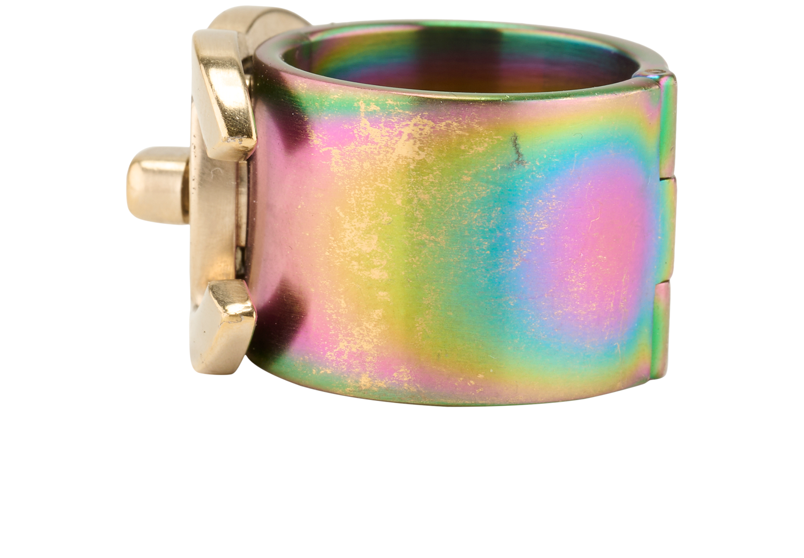 Chanel B18C CC Iridescent Wide Ring, &pound;350, Jewellery, Gold, Brass, Bottom view