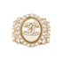 Chanel B20A Embellished CC RIng, &pound;450, Jewellery, Gold, Brass, Front view