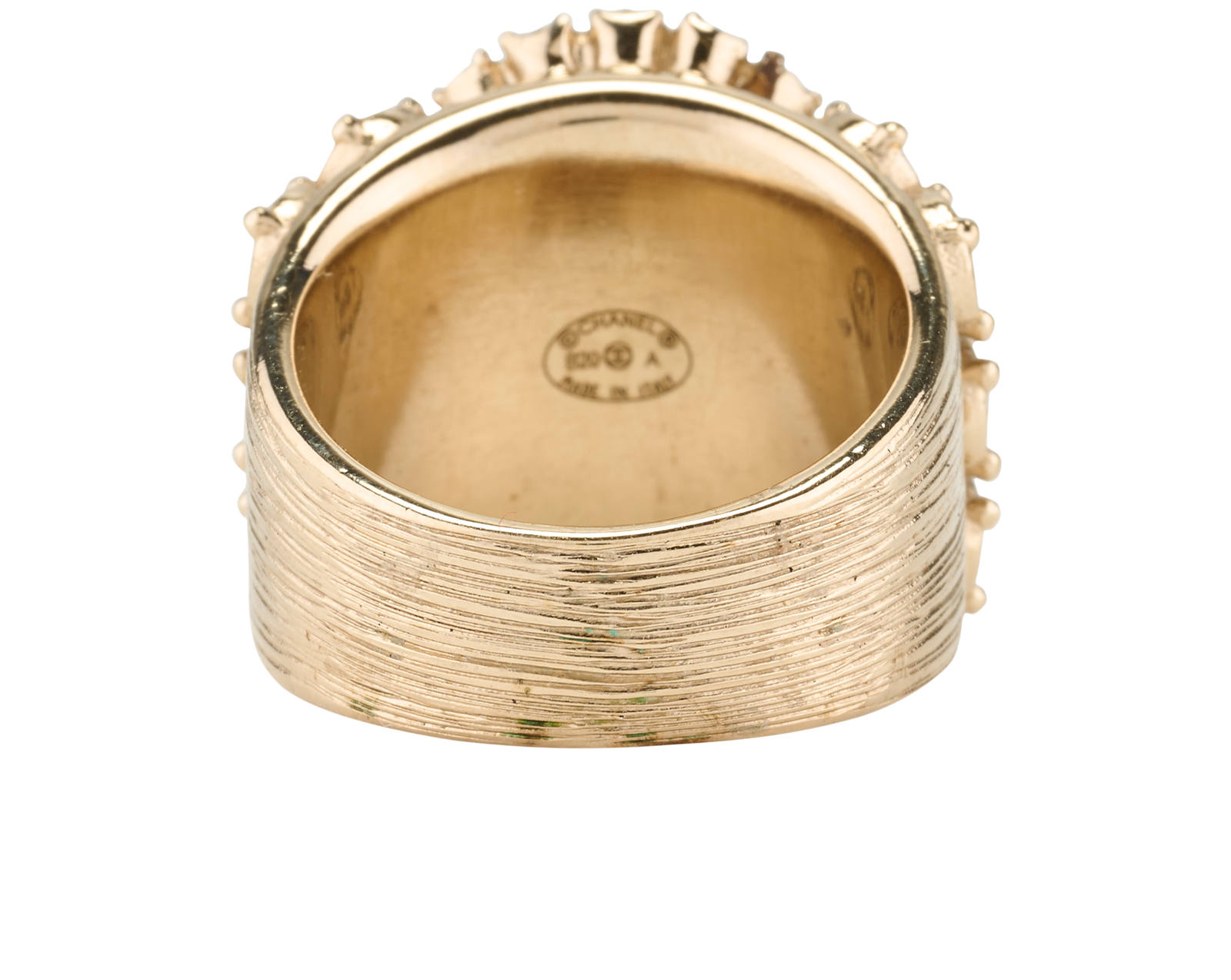 Chanel B20A Embellished CC RIng, &pound;450, Jewellery, Gold, Brass, Back view