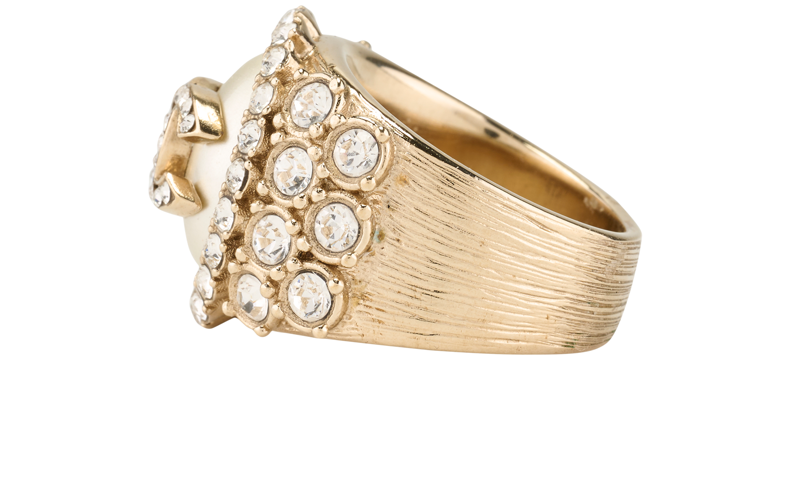 Chanel B20A Embellished CC RIng, &pound;450, Jewellery, Gold, Brass, Bottom view