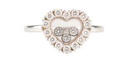 Chopard Happy Diamonds Icons Heart Ring, 18k WhiteGold, Sz M, B, 2*