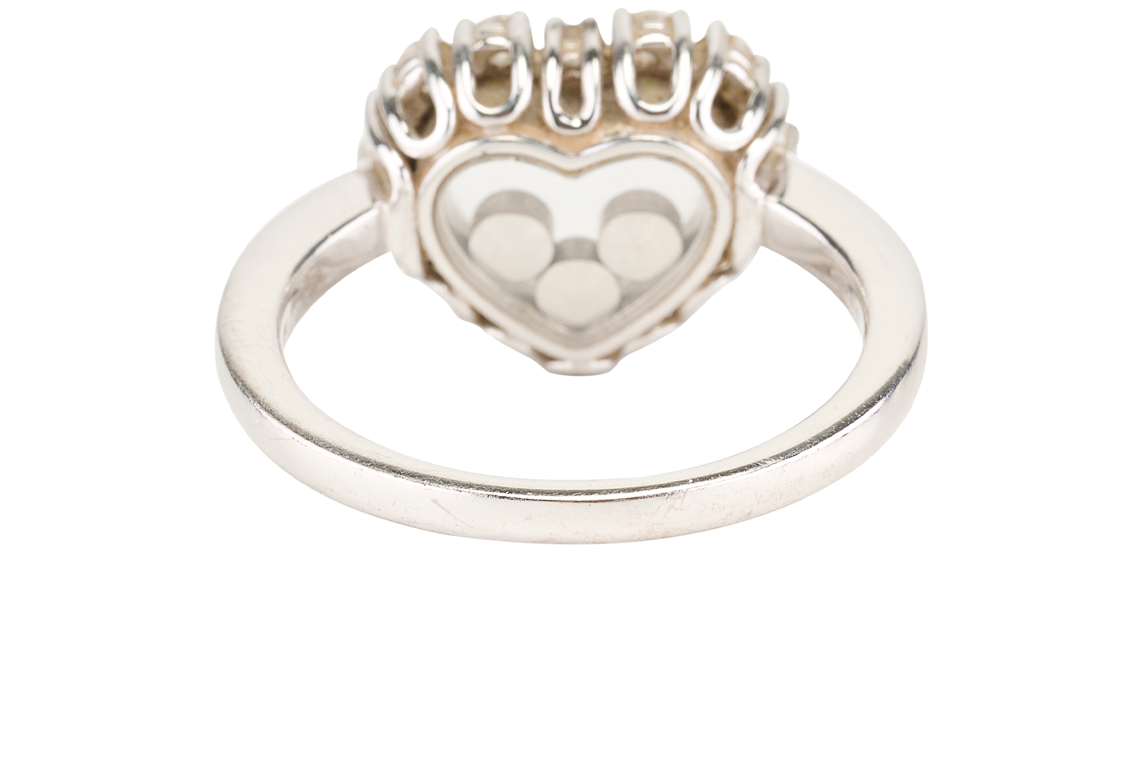 Chopard Happy Diamonds Icons Heart Ring, &pound;2,500, Jewellery, Silver, White Gold, Back view