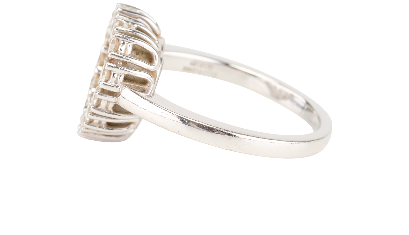 Chopard Happy Diamonds Icons Heart Ring, &pound;2,500, Jewellery, Silver, White Gold, Bottom view