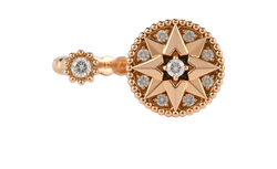 Christian Dior Rose Des Vents Ring, 18K Gold/Diamond, Gold, SzL, B, 3*