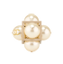 Chanel 14S Statement Cube Ring, &pound;430, Jewellery, Pearl, Brass, Front view