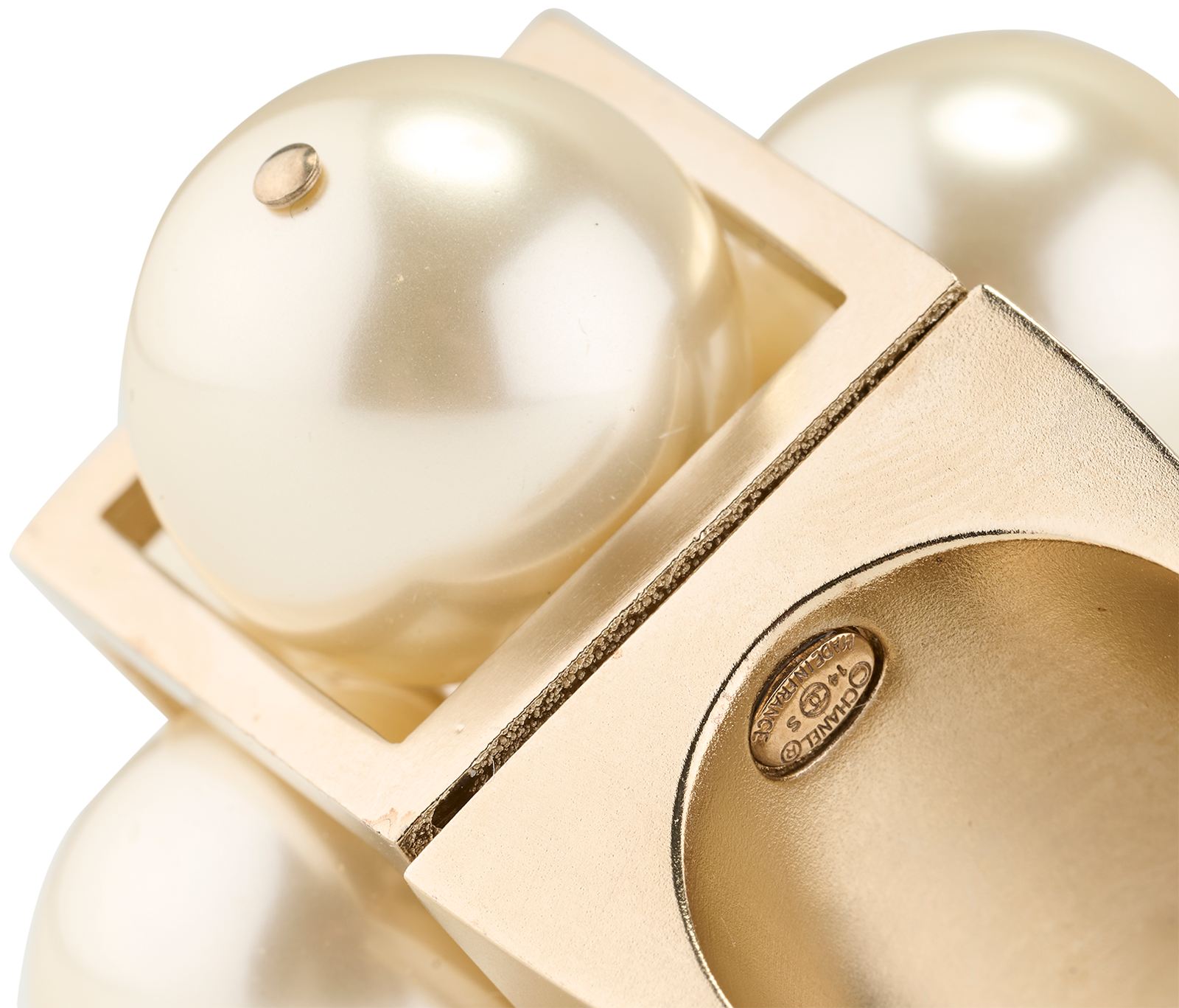 Chanel 14S Statement Cube Ring, &pound;430, Jewellery, Pearl, Brass, Other view