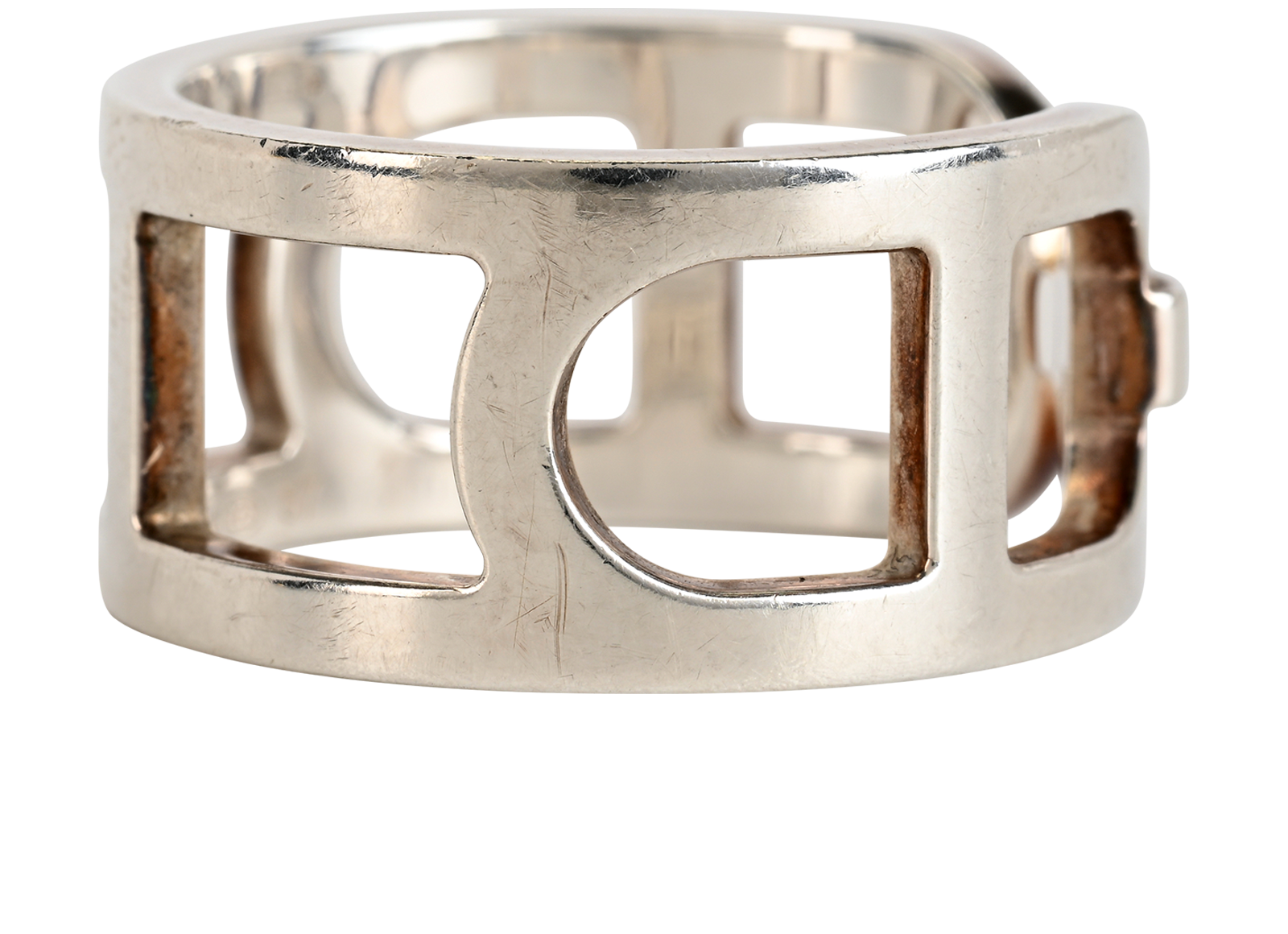 Hermes Ever Chaine D' Ancre Ring, &pound;310, Jewellery, Silver, Silver, Side view