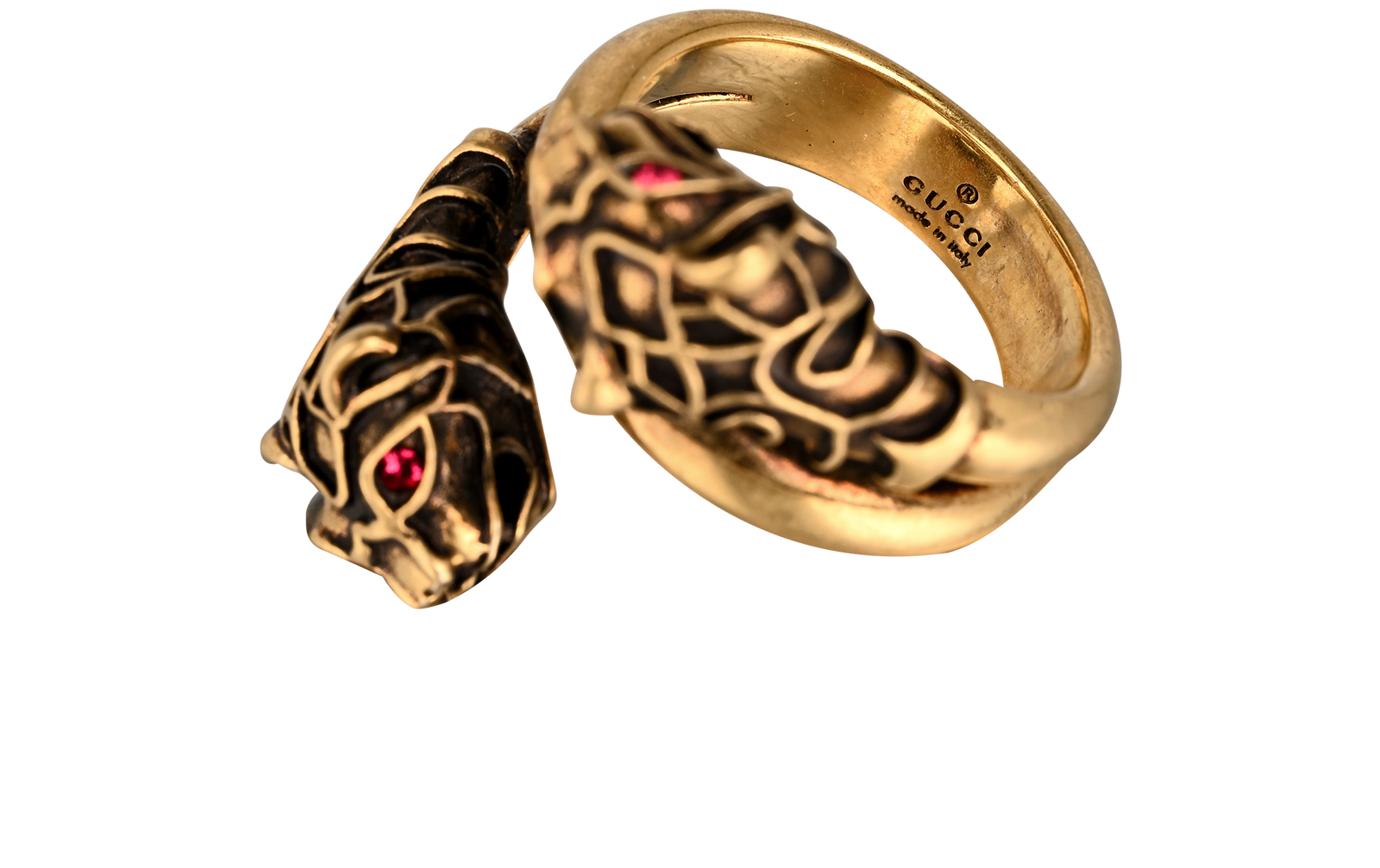 Gucci Double Tiger Head Ring, &pound;150, Jewellery, Gold, Brass, Other view