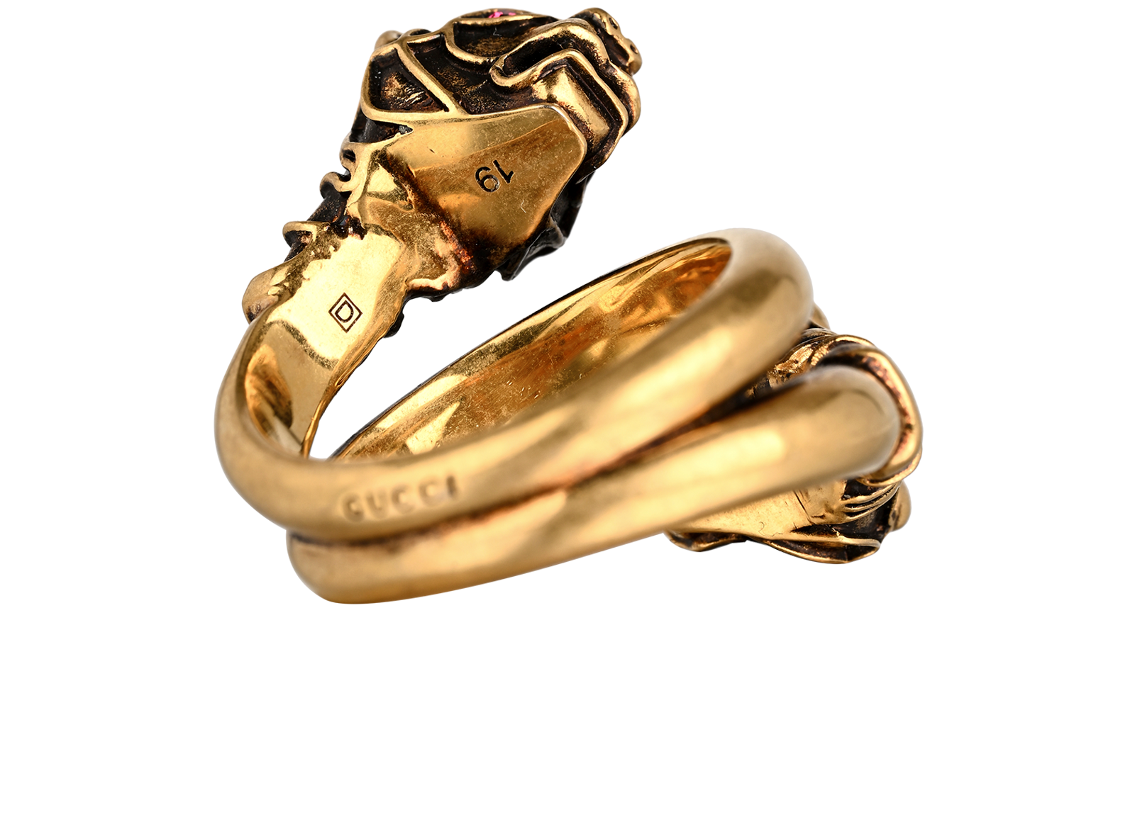 Gucci Double Tiger Head Ring, &pound;150, Jewellery, Gold, Brass, Other view