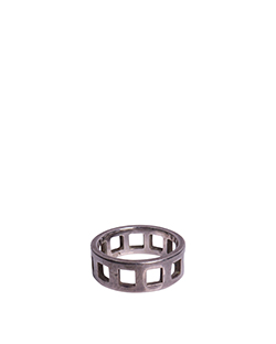 Gucci Ring With Squares, Silver, Size O (15), 1