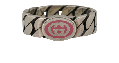 Gucci GG Chain Ring, &pound;120, Jewellery, Silver, Sterling Silver, Front view