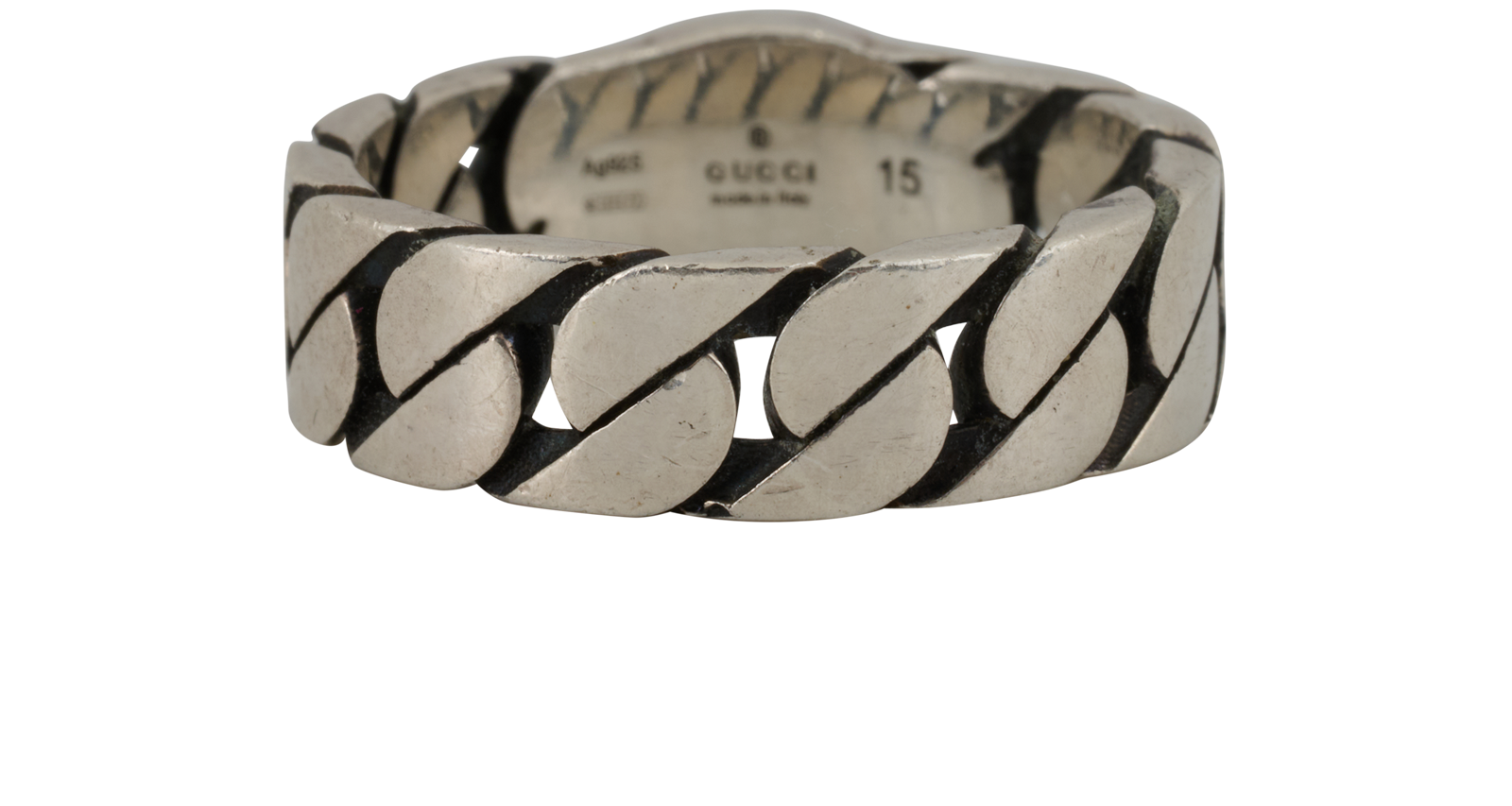 Gucci GG Chain Ring, &pound;120, Jewellery, Silver, Sterling Silver, Back view