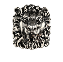 Gucci Lion Ring, Brass, Silver, Sz R, B/DB, 3*