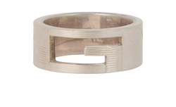 Gucci G Logo Ring, Base Metal, Silver, Sz K, DB, 2*