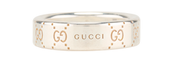 Gucci Icon Interlocking GG Ring, Sterling Silver, Sz P, DB/B, 2*