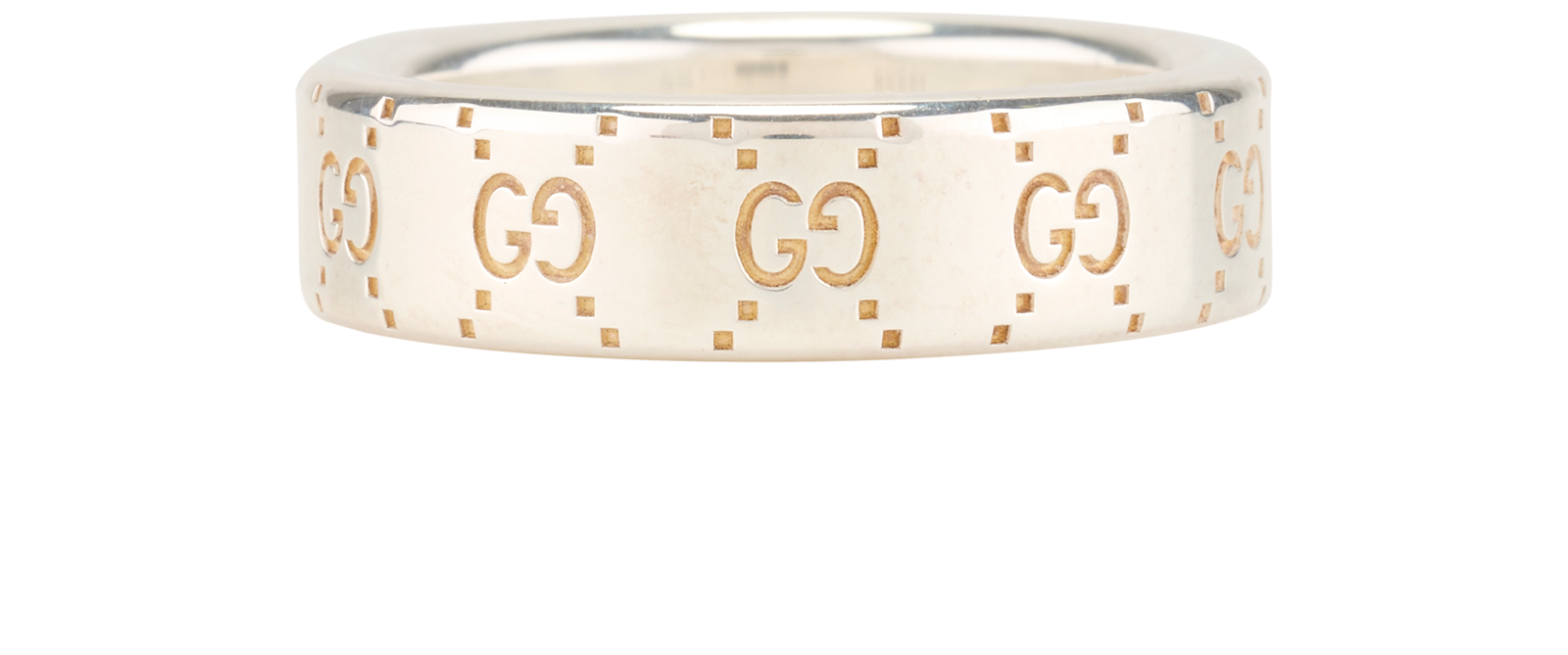 Gucci Icon Interlocking GG Ring, &pound;130, Jewellery, Silver, Sterling Silver, Back view