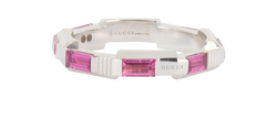 Gucci Link To Love Ring, 18K White Gold/Rubellite, Sz K, MII, B/DB, 3*