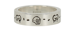 Gucci Ghost Ring, Sterling Silver, Sz R, B/DB, 3*