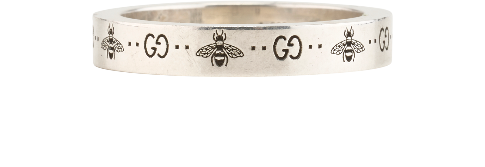 Gucci GG Bee Ring, &pound;110, Jewellery, Silver, Sterling Silver, Back view