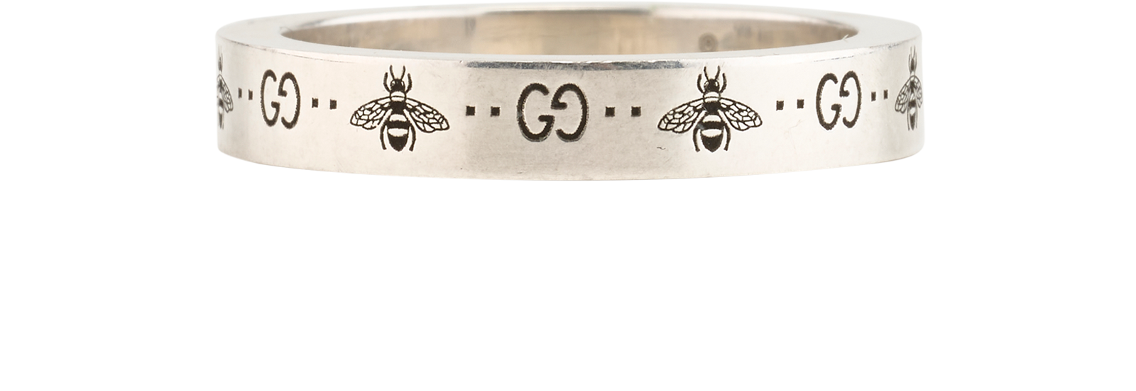 Gucci GG Bee Ring, &pound;110, Jewellery, Silver, Sterling Silver, Bottom view