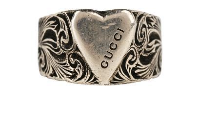 Gucci Heart Ring, &pound;120, Jewellery, Silver, Sterling Silver, Front view
