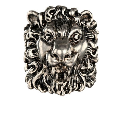 Gucci Lion Ring, &pound;130, Jewellery, Silver, Brass, Front view