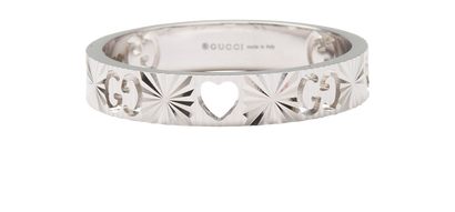 Gucci Icon Heart Ring, £395, Jewellery, Silver, White Gold, Front view
