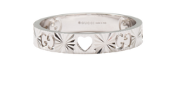 Gucci Icon Heart Ring, 18K White Gold, Sz U, B/DB, 3*
