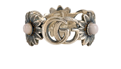Gucci Interlocking G Flower Ring, &pound;150, Jewellery, Silver, Sterling Silver, Front view