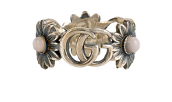 Gucci Interlocking G Flower Ring, Sterling Silver, Sz N, DB/B, 3*