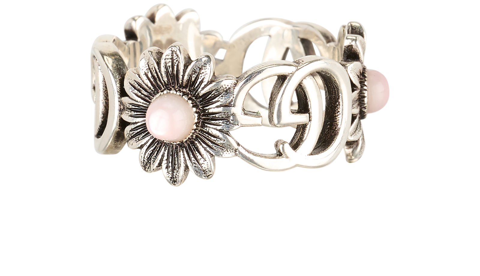 Gucci GG Flower Marmont Ring, &pound;140, Jewellery, Silver, Sterling Silver, Bottom view