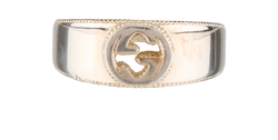 Gucci GG Ring, Sterling Silver, Sz Q, DB/B, 2*