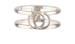 Gucci Interlocking G Ring, Silver 925, Sz X-Y, DB, 2*