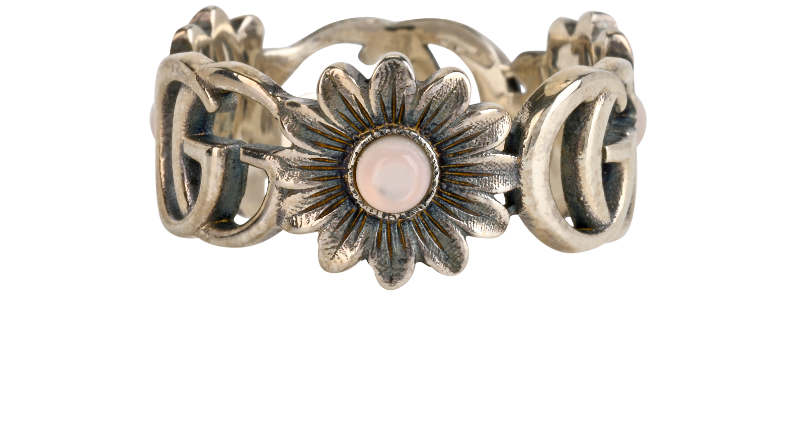 Gucci Interlocking G Flower Ring, &pound;150, Jewellery, Silver, Sterling Silver, Back view