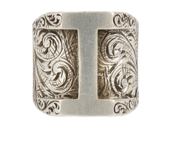 Gucci Initial Ring I, Metal, Silver, Sz Q, DB/B, 3*