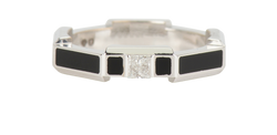 Gucci Link To Love Ring, 18K WhiteGold/Diamond/Enamel, Black, Sz J, B, 3*