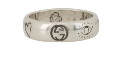 Gucci Blind For Love Ring, Silver 925, Sz J-K, 2*