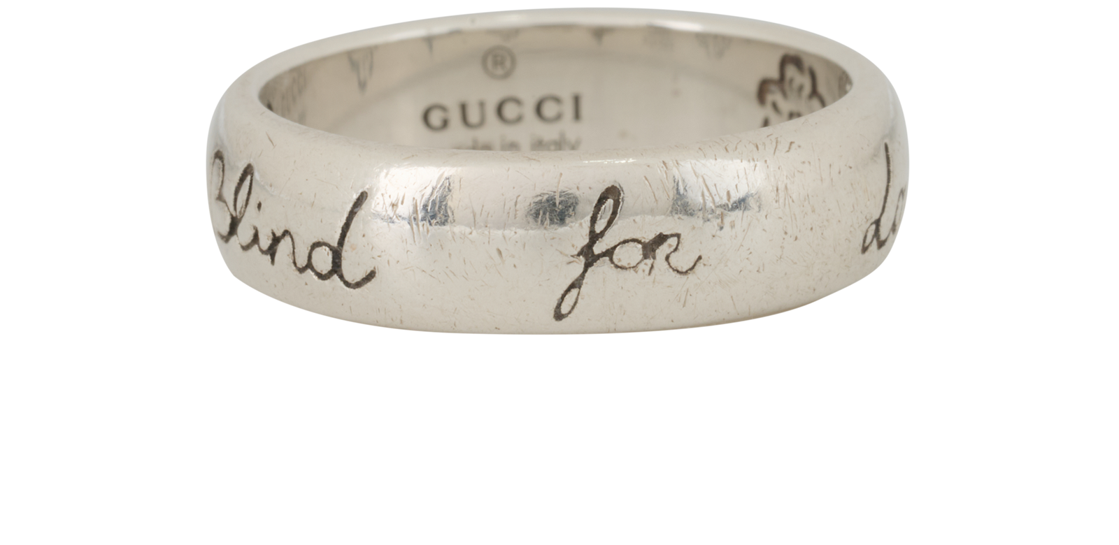 Gucci Blind For Love Ring, &pound;180, Jewellery, Silver, Silver, Back view