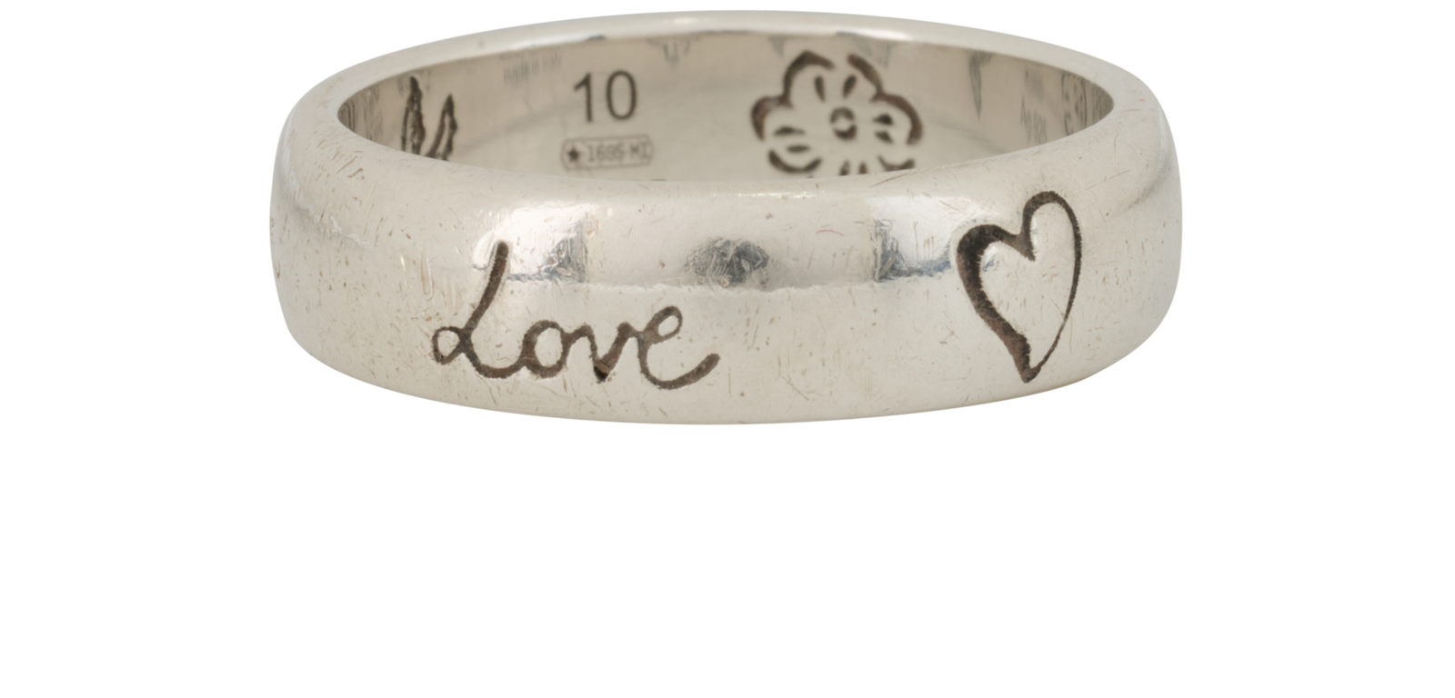 Gucci Blind For Love Ring, &pound;180, Jewellery, Silver, Silver, Side view