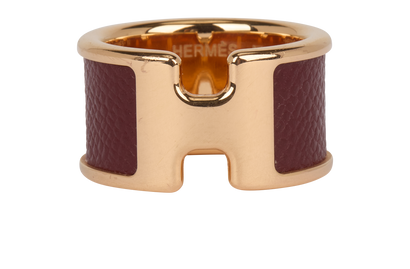 Hermes Olympe Ring, £180, Jewellery, Gold, Brass/Leather, Front view