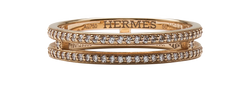Hermes Small Ariane Ring, 18K Rose Gold/Diamonds, 19V129989, Sz K, B, 3*