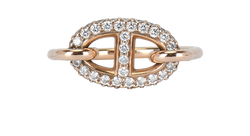 Hermes Farandole Ring, 18K Rose Gold/Diamonds, 21S023736, Sz N, B, 2*
